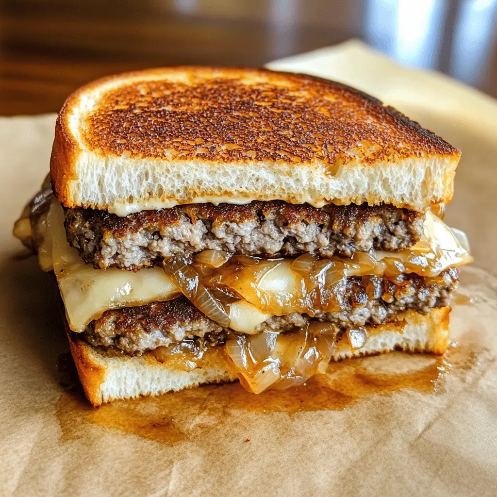 This patty melt recipe is a delightful twist on the classic, featuring juicy beef patties, gooey cheese, and sweet caramelized onions all nestled between crispy toast. Perfect for lunch or a cozy dinner, this dish brings comforting flavors to your table. Save this recipe now for your next meal adventure!