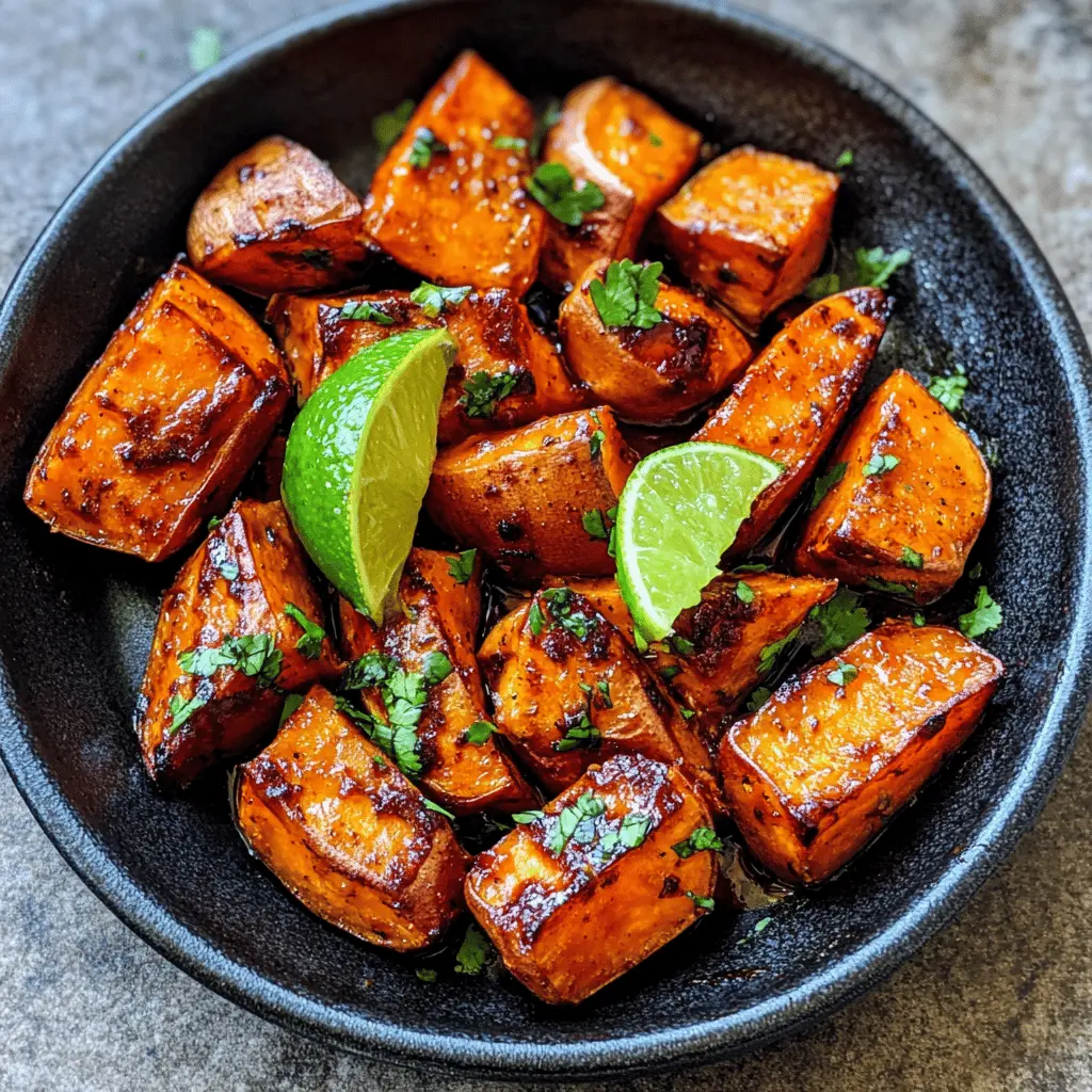 These Chili + Honey Roasted Sweet Potatoes are a fantastic blend of spicy and sweet, drizzled with zesty lime juice for an irresistible flavor burst. Roasting brings out their natural sweetness, while the chili adds a kick that will have everyone coming back for more. Perfect as a side dish for dinner or a healthy snack. Save this recipe to spice up your meals!