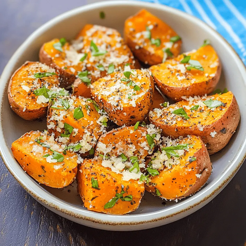 Bring warmth to your table with these Savory Sweet Potatoes topped with Parmesan and herbs! The perfect blend of creamy sweetness and cheesy goodness makes this dish a standout. Ideal for holiday gatherings or cozy family dinners. Save this easy recipe and impress your loved ones with delightful flavors today!