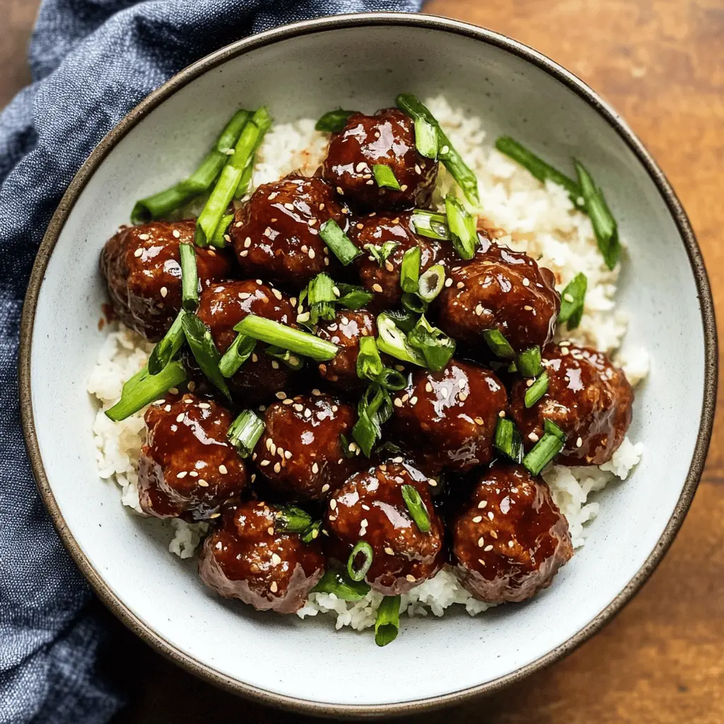 Looking for a quick and flavorful dinner? These 30-minute Mongolian Beef Meatballs bring a delicious twist to your weeknight meals! Made with tender beef and a rich, savory sauce, this recipe is perfect for busy evenings. Save this pin now for an easy dish that the whole family will love, and impress your guests at your next gathering!