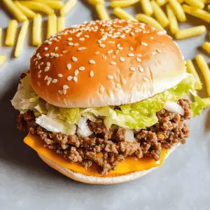 Get ready for a fun twist on a classic! These Big Mac Sloppy Joes combine all your favorite flavors of a Big Mac—juicy beef, special sauce, and cheese—into a hearty and comforting dish. Perfect for family dinners or game day gatherings, this easy recipe is sure to become a hit. Don't forget to save this pin for your next cookout or casual meal!