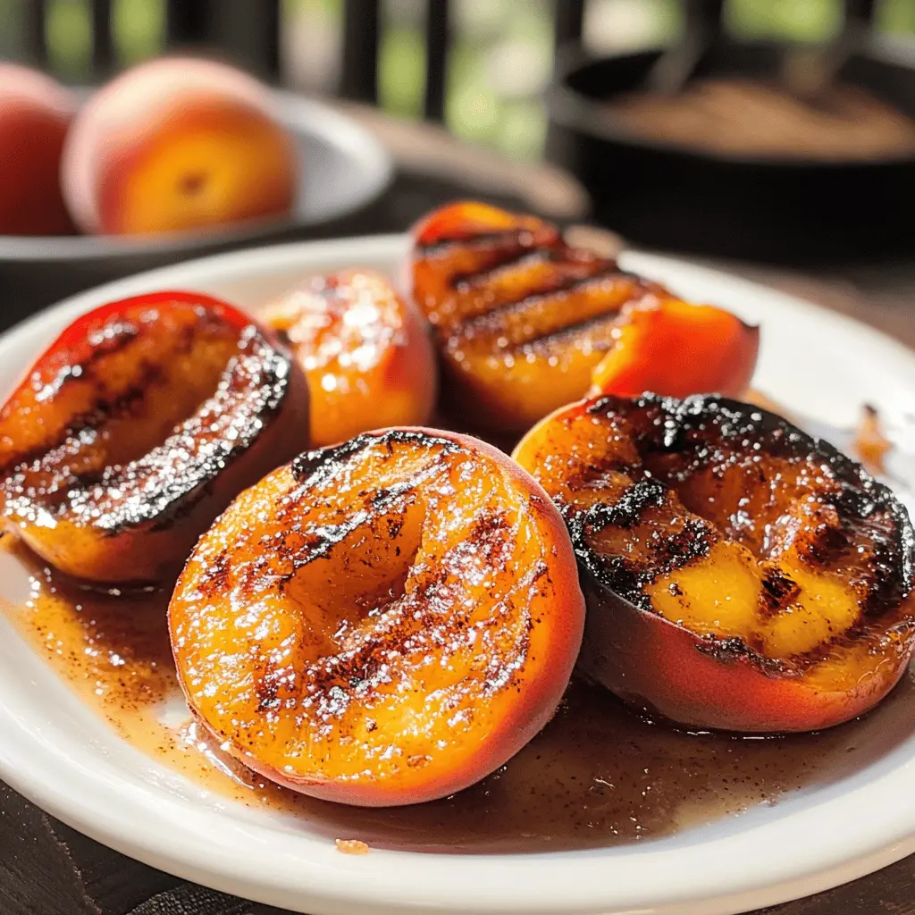 Sweet, juicy peaches grilled to perfection with a hint of brown sugar make for an irresistible summer treat! These Brown Sugar Grilled Peaches are simple to make and elevate any BBQ or gathering. Perfectly caramelized and bursting with flavor, they're delicious on their own or paired with vanilla ice cream. Save this recipe to wow your friends at your next cookout!