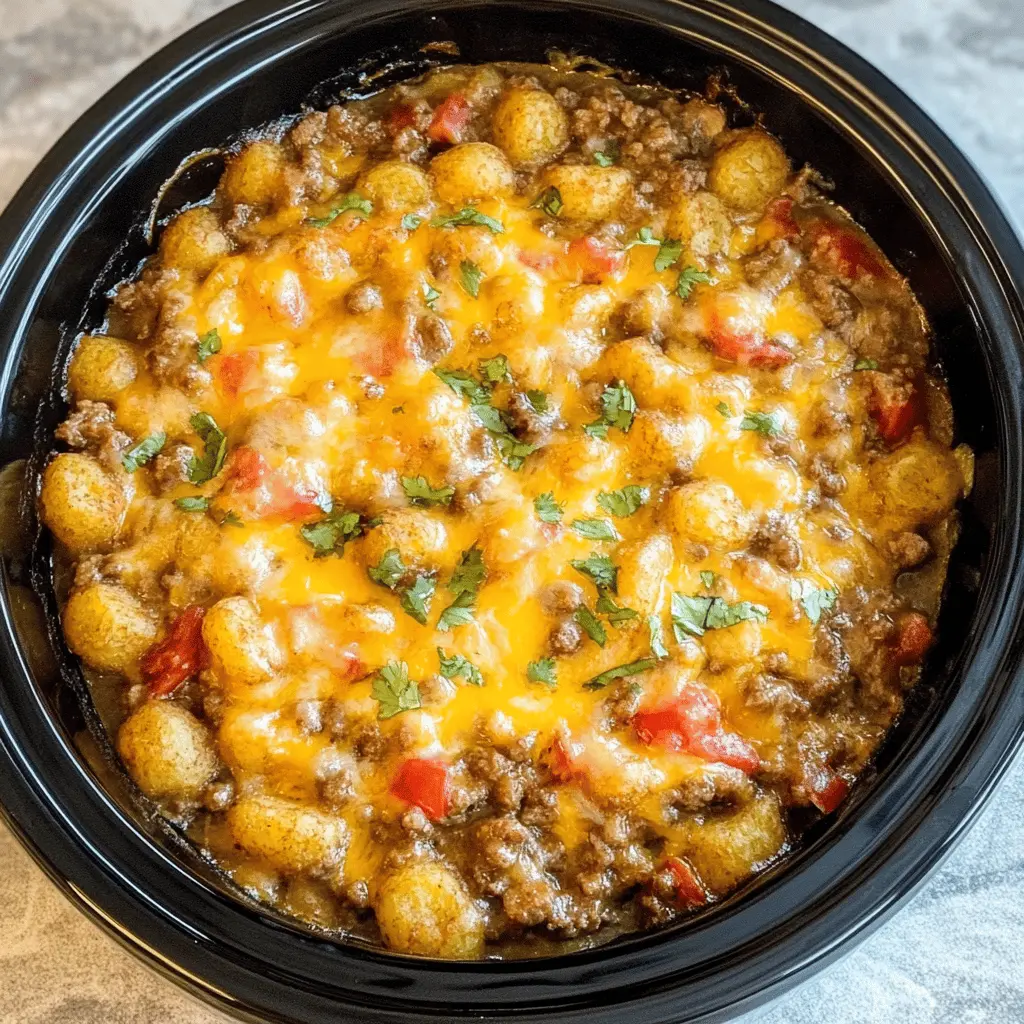 This Crockpot Tex Mex Tater Tot Casserole is a family favorite! Packed with bold flavors from seasoned beef, spicy salsa, and cheesy goodness, it's the perfect comfort meal. Just toss everything in your slow cooker and let it do the work! Save this recipe for game nights or cozy family dinners!