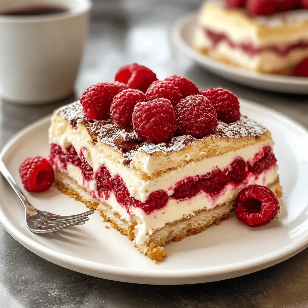 This Fresh Raspberry Tiramisu is a delightful twist on the classic dessert! Layers of creamy mascarpone and luscious raspberries create a refreshing treat that's perfect for any occasion. With its beautiful presentation, it’s a showstopper for summer gatherings or dinner parties. Save this recipe now to impress your friends and family with a sweet ending they'll remember!