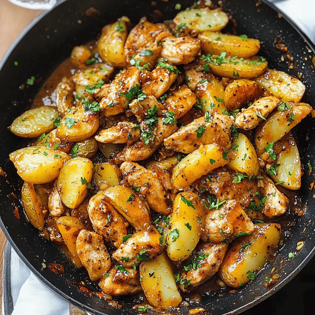 Savor the comforting flavors of Garlic Butter Chicken and Potatoes Skillet! This one-pan recipe features tender chicken and crispy potatoes, all infused with rich garlic butter and herbs. Perfect for busy weeknights or cozy family dinners, it's simple to make and packed with deliciousness. Save this recipe for an easy, mouthwatering meal that everyone will love!