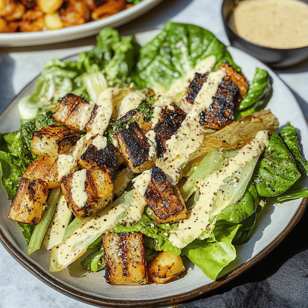 Upgrade your salad game with a Grilled Caesar Salad that's fresh and full of flavor! This recipe features grilled romaine, creamy dressing, crunchy croutons, and parmesan cheese, making it a delicious twist on a classic. Perfect for summer barbecues or as a light meal option. Save this pin to try later and impress your guests with this unique dish!