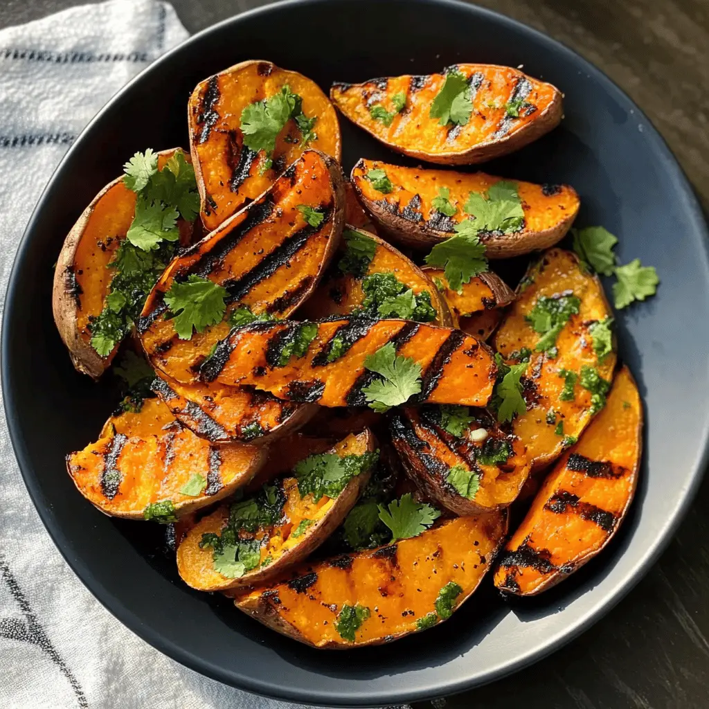 These grilled cilantro-lime sweet potatoes are a tasty and healthy side dish! With a burst of zesty lime and fresh cilantro, they add vibrant flavors to any meal. Perfect for barbecues, picnics, or family dinners, this recipe is simple yet satisfying. Save the pin for your next gathering and impress your friends and family with this colorful and delicious treat!