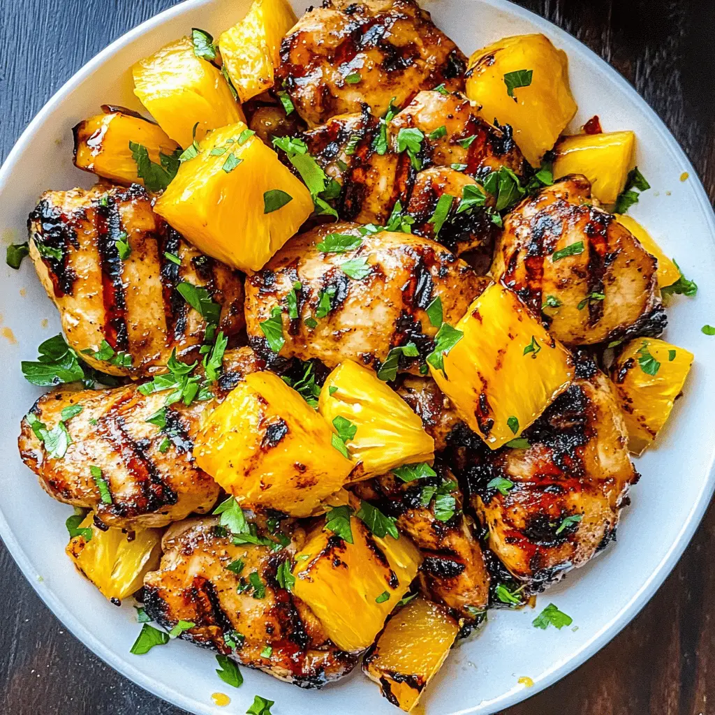 Get ready for a sweet and tangy treat with Grilled Mango Pineapple Chicken! This easy recipe combines juicy chicken with vibrant mango and pineapple, perfect for summer cookouts. With just a few ingredients, you can create a delicious dish that's bursting with flavor. Don’t forget to save this recipe for your next barbecue or family gathering!
