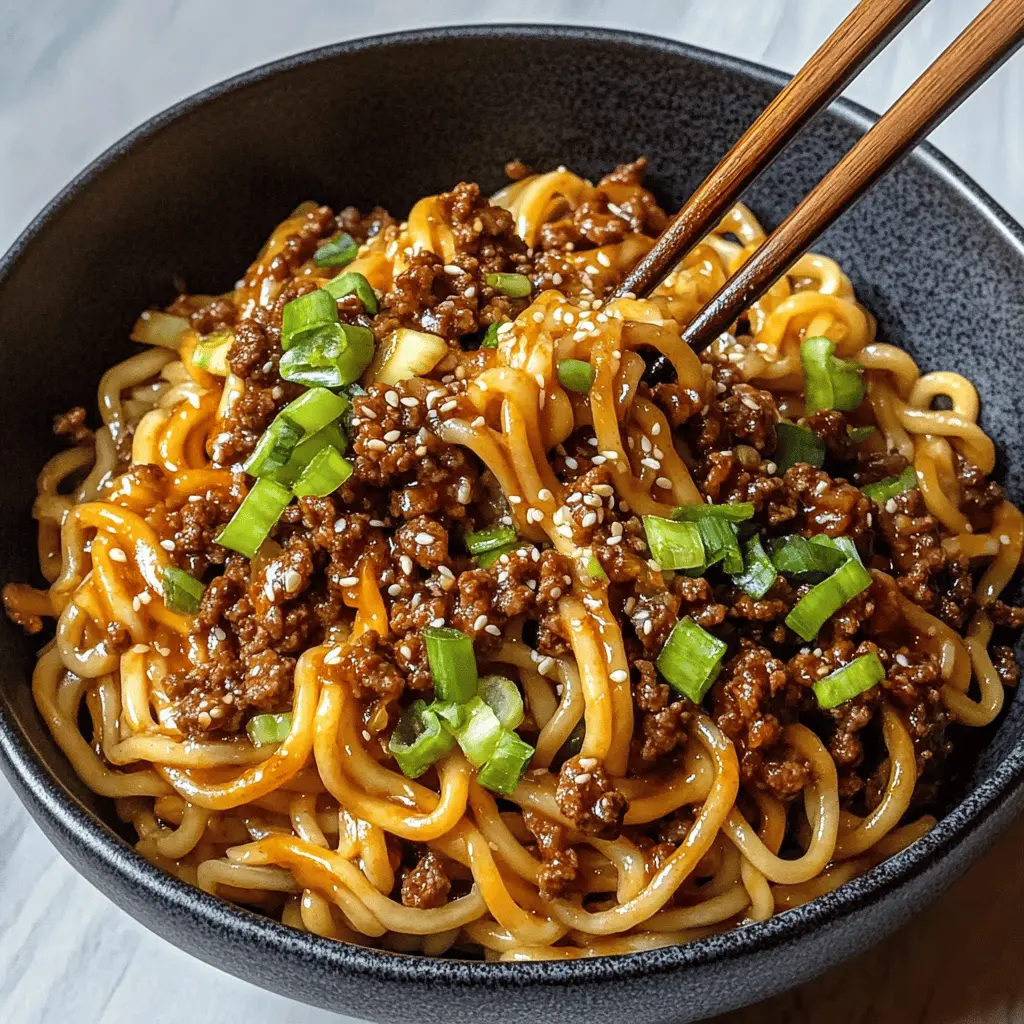 Looking for a quick and tasty dinner idea? These Mongolian Ground Beef Noodles are a delicious blend of tender beef, savory soy sauce, and fresh vegetables all tossed with perfect noodles. Ideal for busy weeknights or casual get-togethers, this recipe promises satisfying flavors with every bite. Be sure to save this pin for your next meal!
