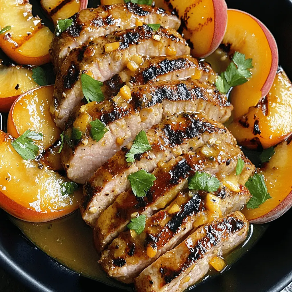 Juicy pork tenderloin gets a tasty twist with sweet, caramelized peaches! This Peach Grilled Pork Tenderloin is a simple yet stunning dish perfect for summer gatherings or weeknight dinners. With its delightful blend of savory and sweet flavors, it's sure to impress your family and friends. Save this pin for your next outdoor BBQ or cozy family meal!