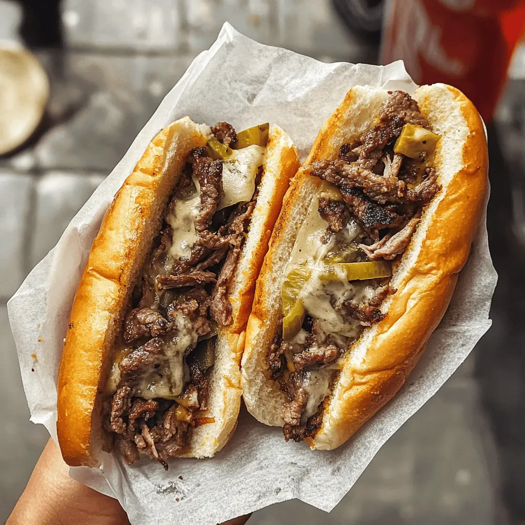 Get ready for a classic Philly Cheesesteak! This sandwich features tender beef, grilled onions, and melted cheese, all packed inside a soft hoagie roll. Perfect for game days or a delicious weeknight meal, it’s sure to become a family favorite. Save this recipe for a fun and tasty cooking adventure!