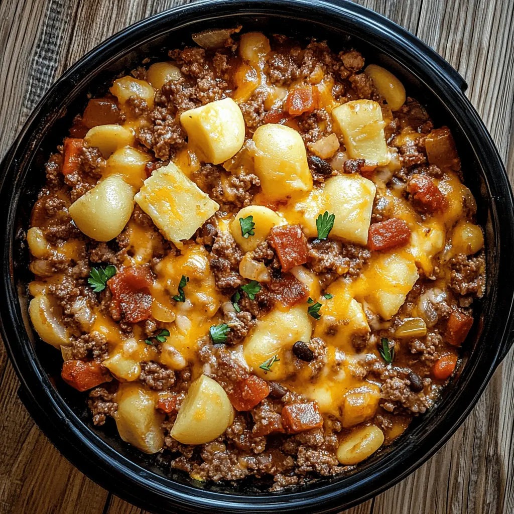 This Slow Cooker Cowboy Casserole is the ultimate comfort food! Packed with ground beef, hearty beans, and a blend of seasonings, it’s a filling dish that's easy to prepare. Perfect for busy weeknights or a casual gathering with friends. Save this recipe to whip up a cozy meal that everyone will love!