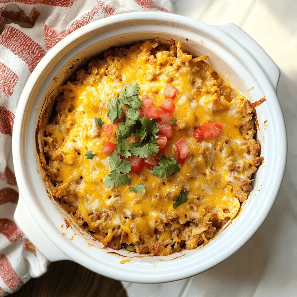 Get ready for a delicious twist on comfort food! This Taco Crock Pot Hashbrown Casserole combines crispy hash browns, seasoned taco flavors, and melted cheese for an irresistible dish. Perfect for busy weeknights or potlucks! Save this recipe for an easy and satisfying meal that everyone will love. Enjoy it any time you crave something hearty!