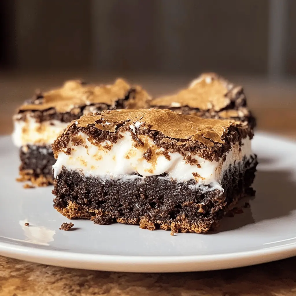 Easy S'mores Brownies with Creamy Vanilla Marshmallow
