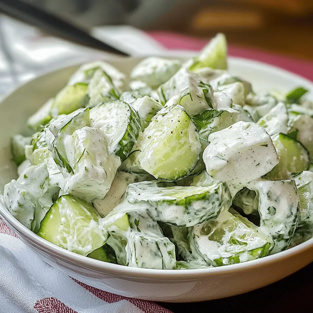 Easy Creamy Cucumber Salad Recipe
