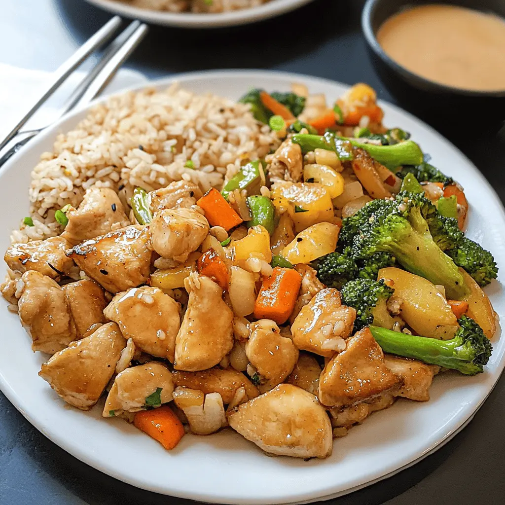 Easy Hibachi Chicken With Fried Rice and Veggies