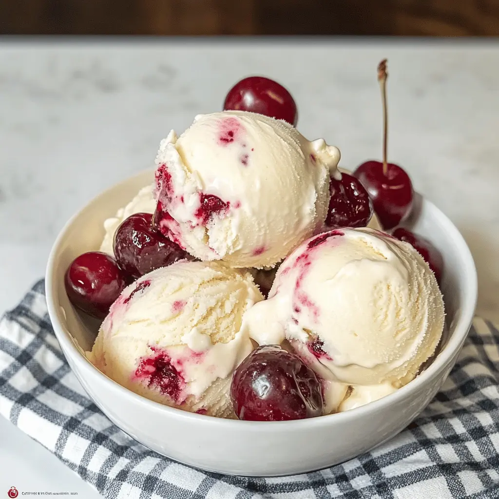Easy Homemade Cherry Vanilla Ice Cream Recipe