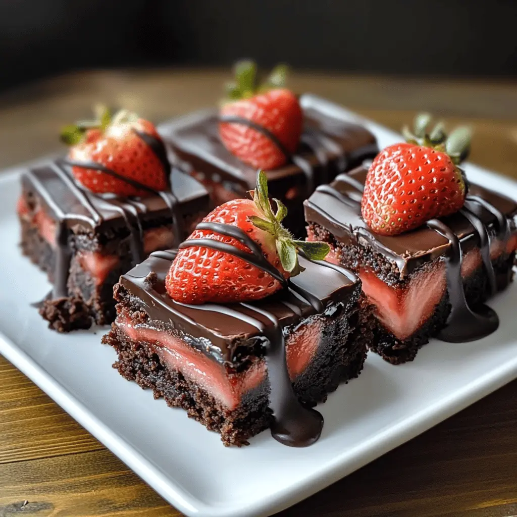 Easy Chocolate Covered Strawberry Brownies Recipe