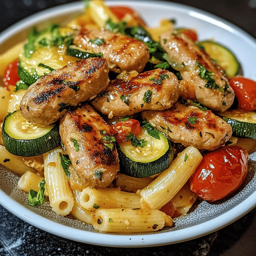 Easy Chicken Sausage Pasta with Zucchini and Tomatoes