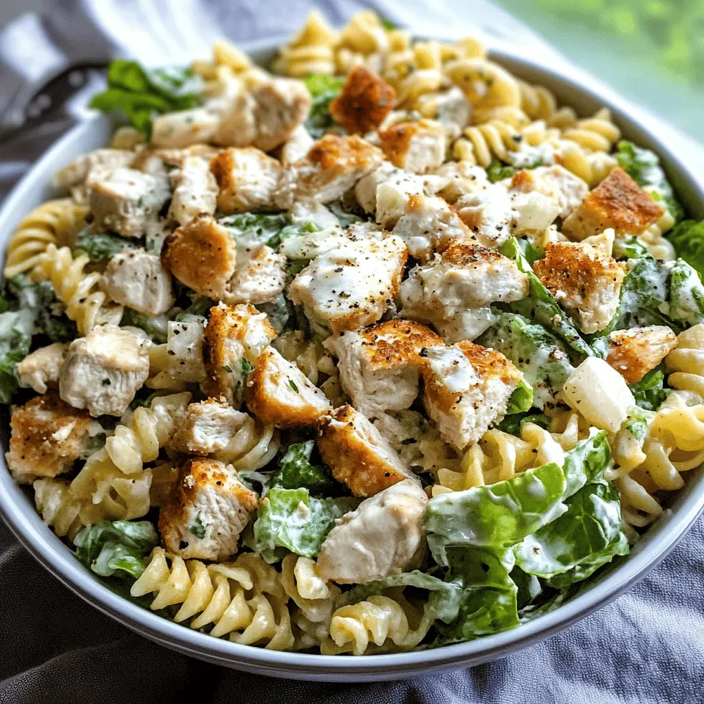 Quick Chicken Caesar Pasta Salad Recipe
