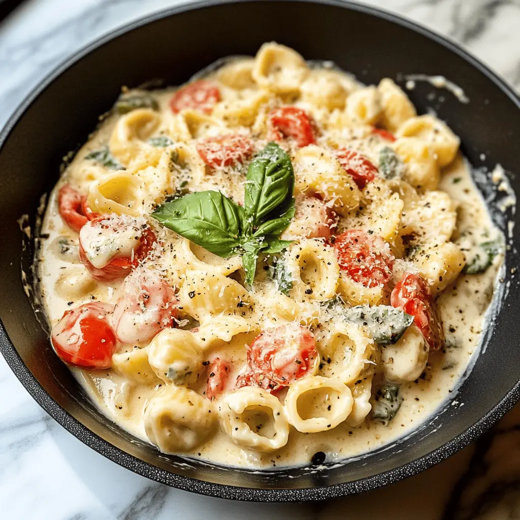 Easy Creamy Basil Tomato Pasta Recipe