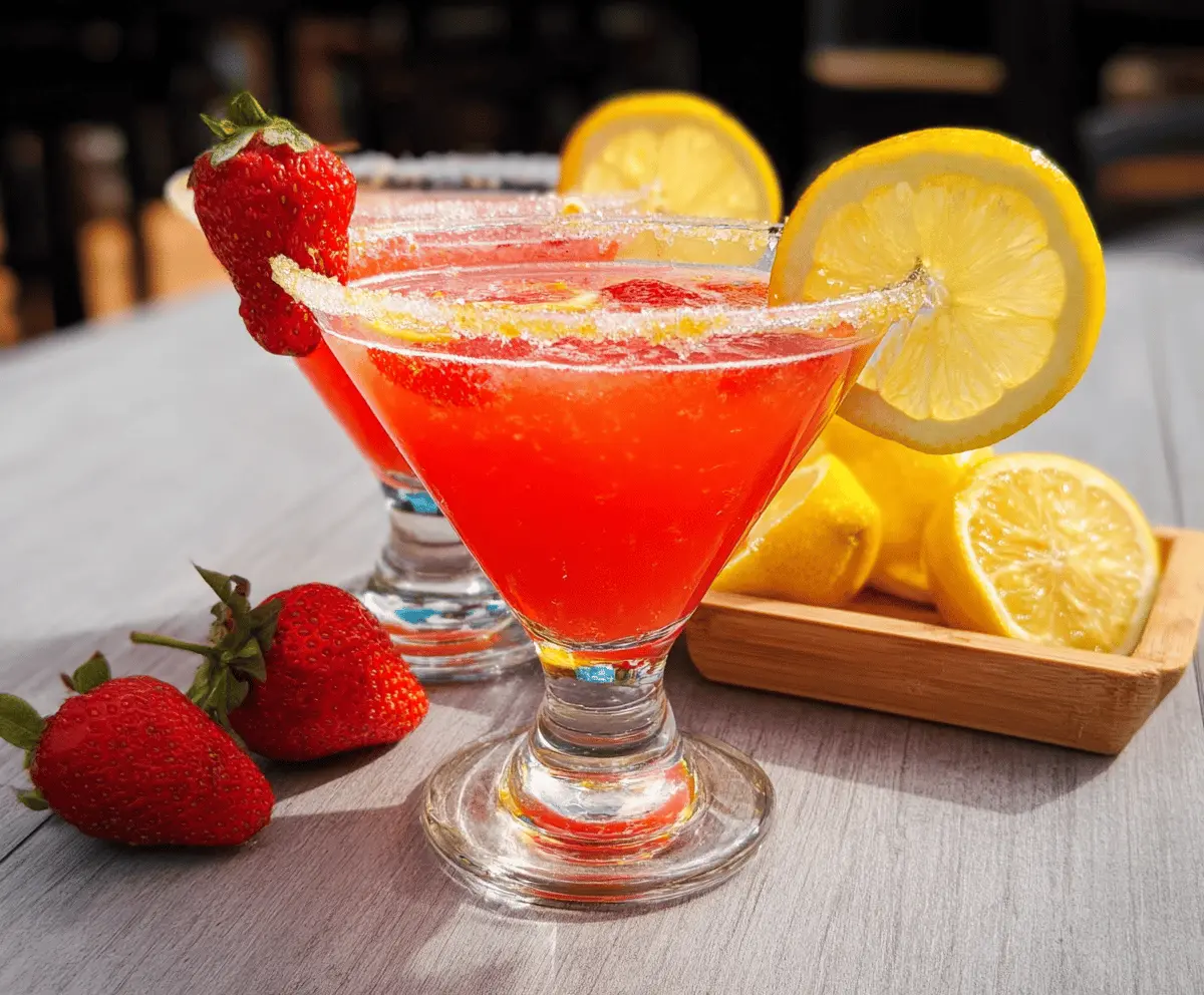 Easy Strawberry Lemon Drop Martini Recipe