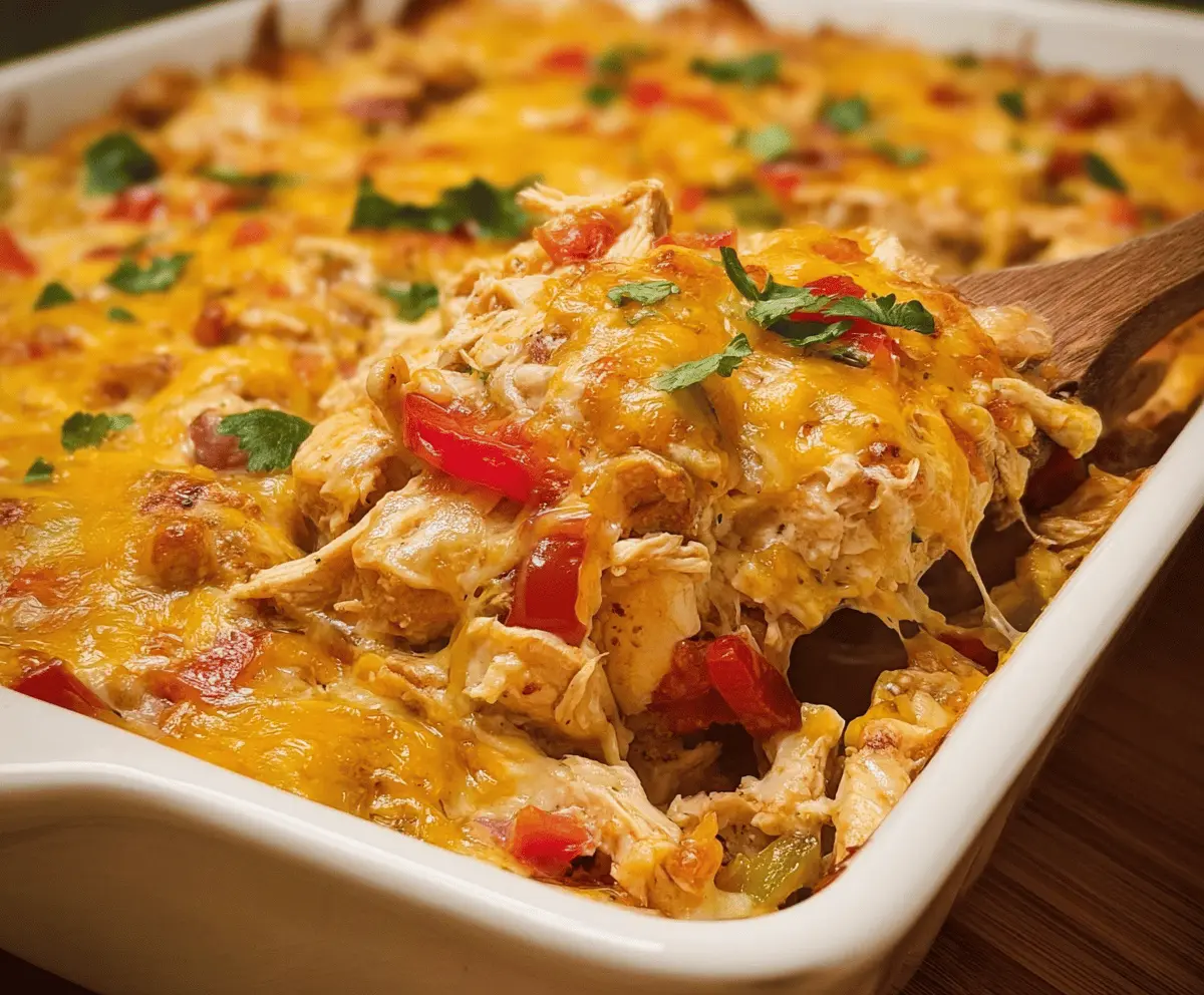 Easy Cheesy Chicken Fajita Casserole