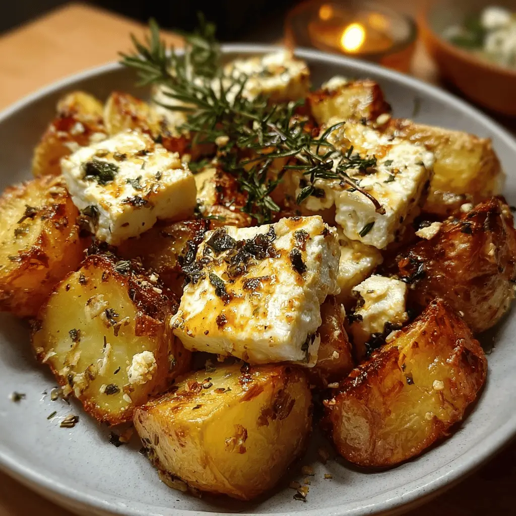 Easy Baked Feta Potatoes with Garlic and Herbs