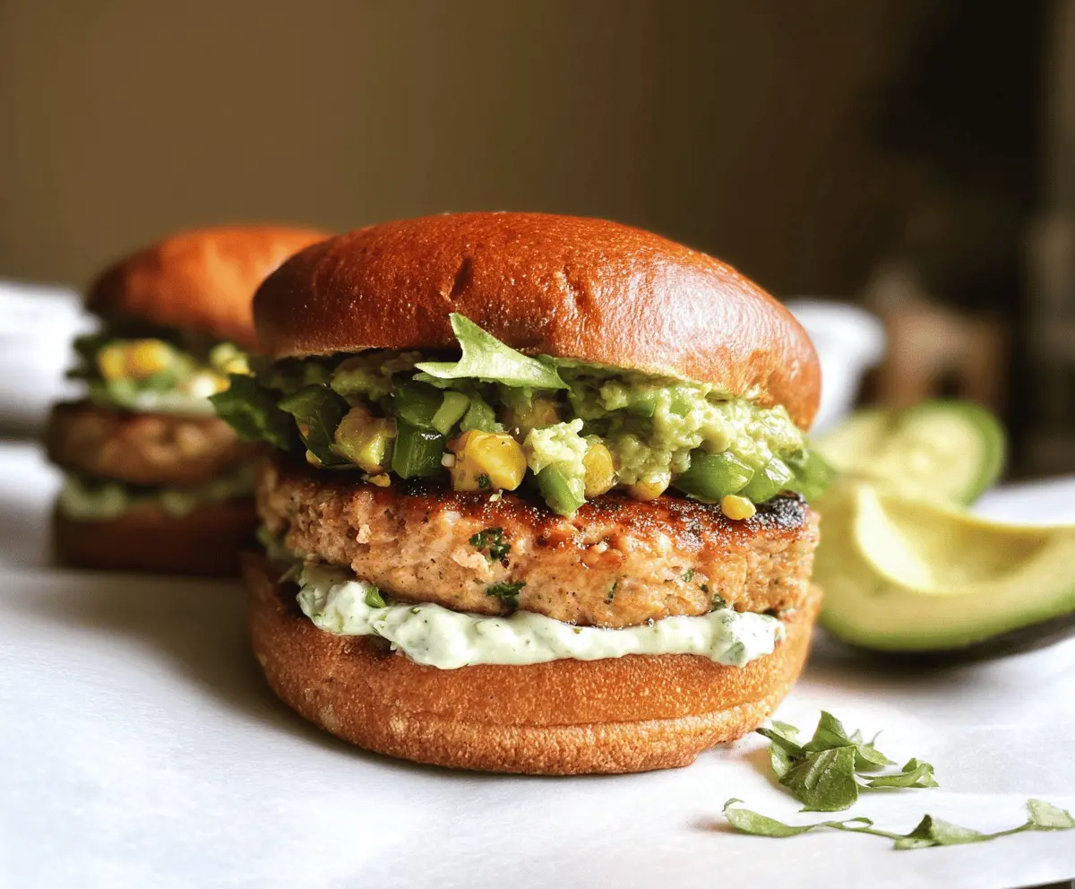 Honey Jalapeño Turkey Burgers with Creamy Avocado Sauce