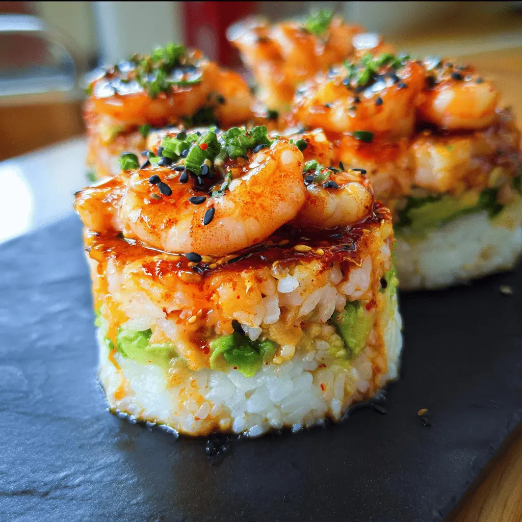 Easy Spicy Shrimp Sushi Stacks Recipe