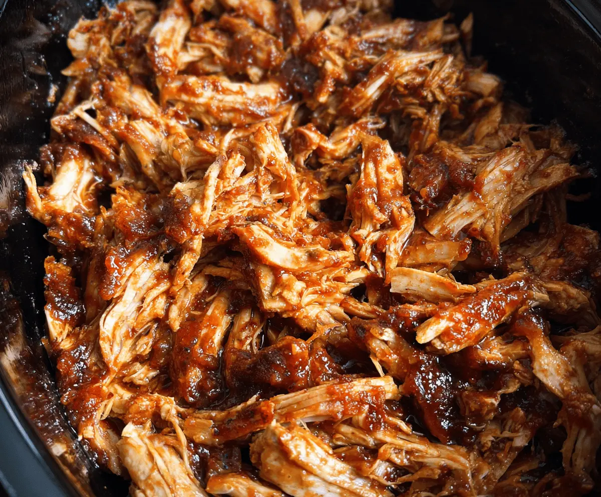 Easy Crockpot BBQ Pulled Chicken Recipe