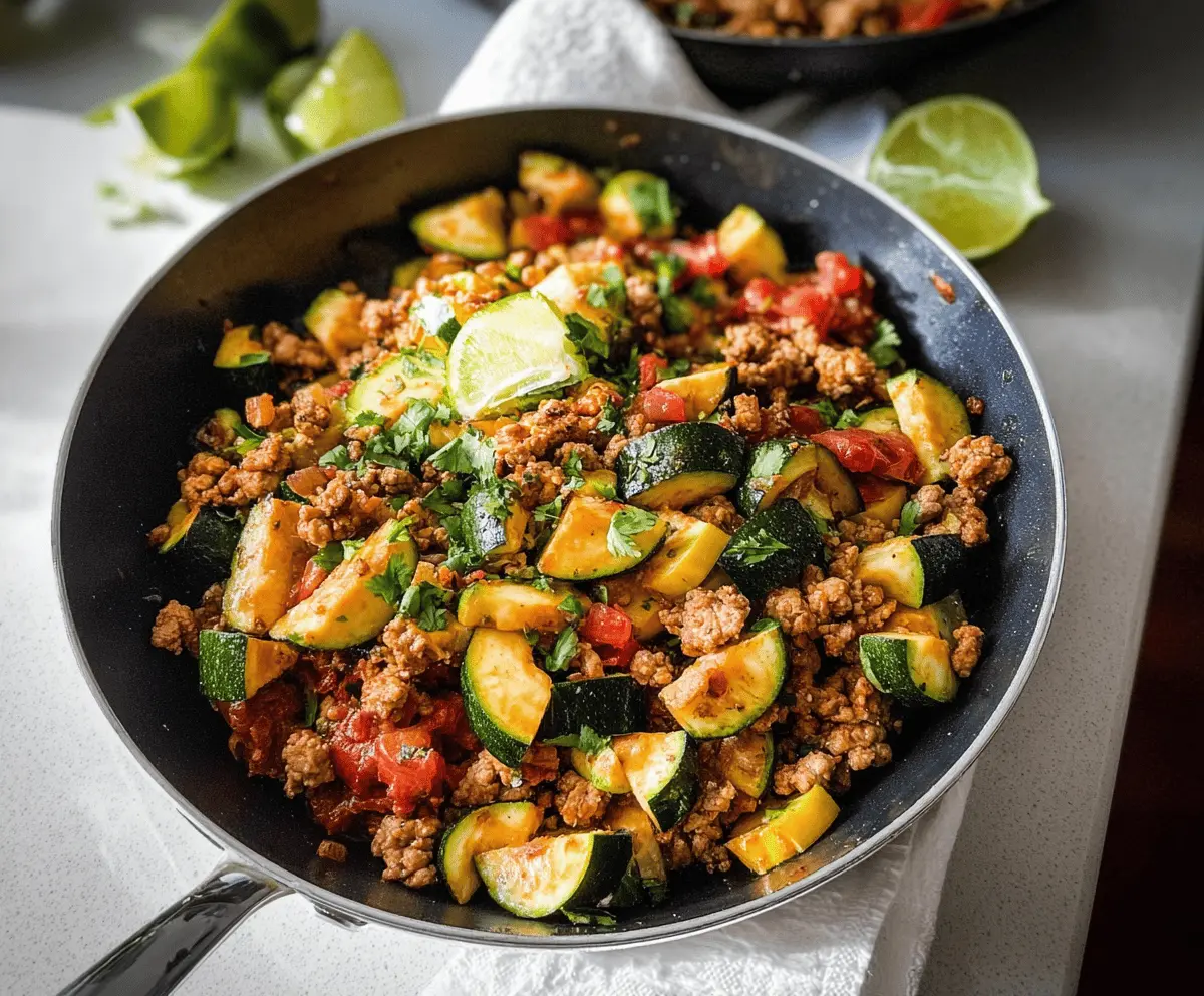 Easy Ground Turkey and Zucchini Skillet Dinner