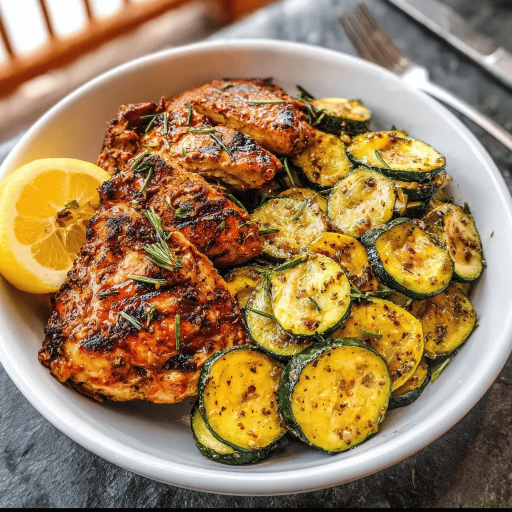 Easy Asado Chicken with Lemon Zucchini Sauté