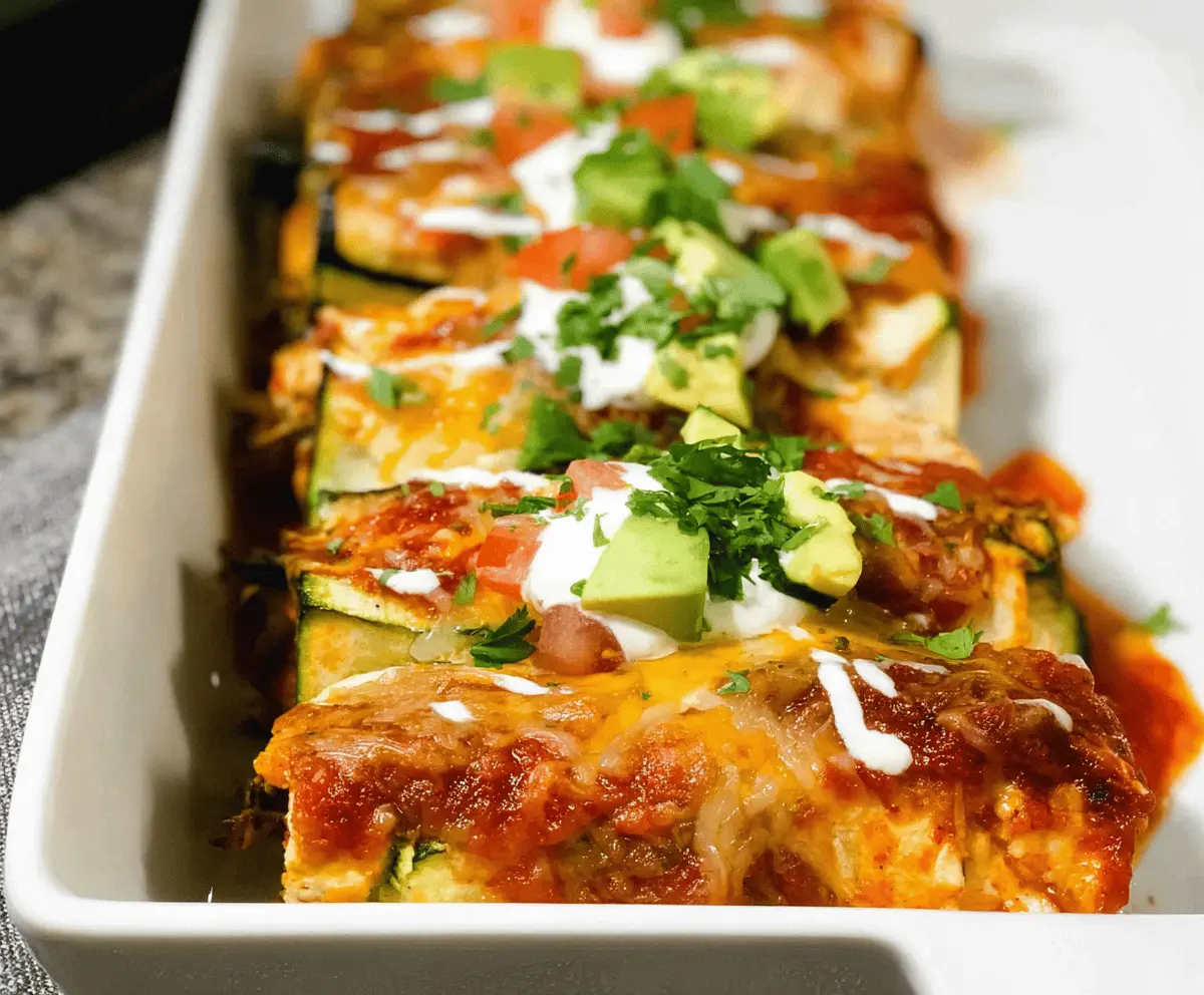 Low Carb Keto Chicken Zucchini Enchiladas