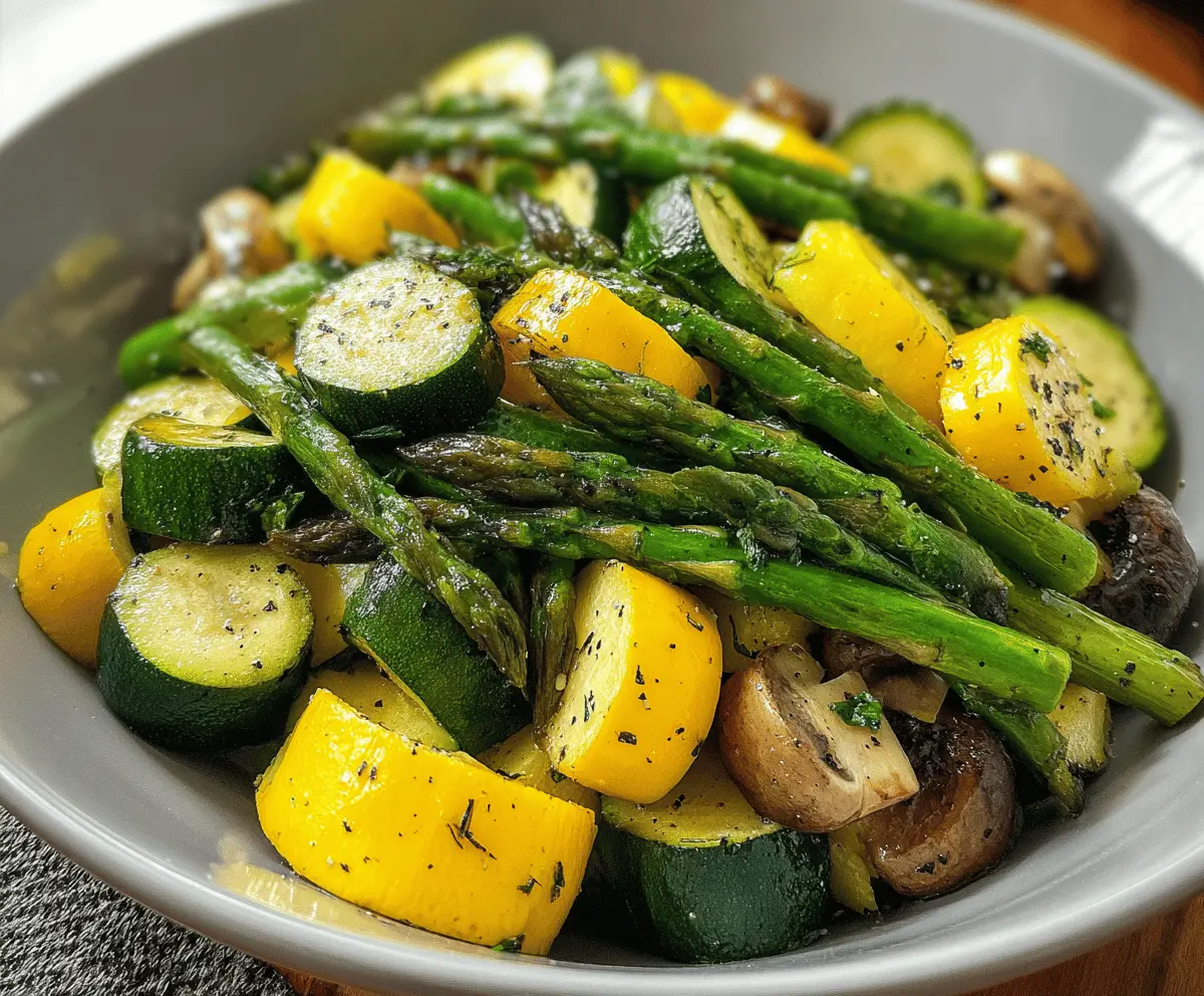 Flavorful Roasted Asparagus with Zucchini and Squash