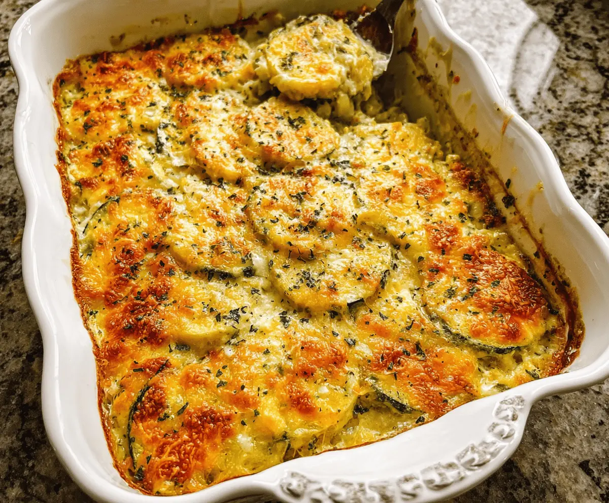 Easy Cheesy Zucchini Squash Casserole Recipe