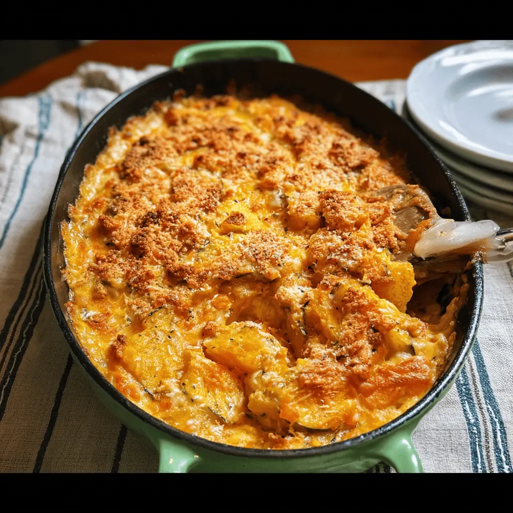 Creamy Southern Squash Casserole With Cheese