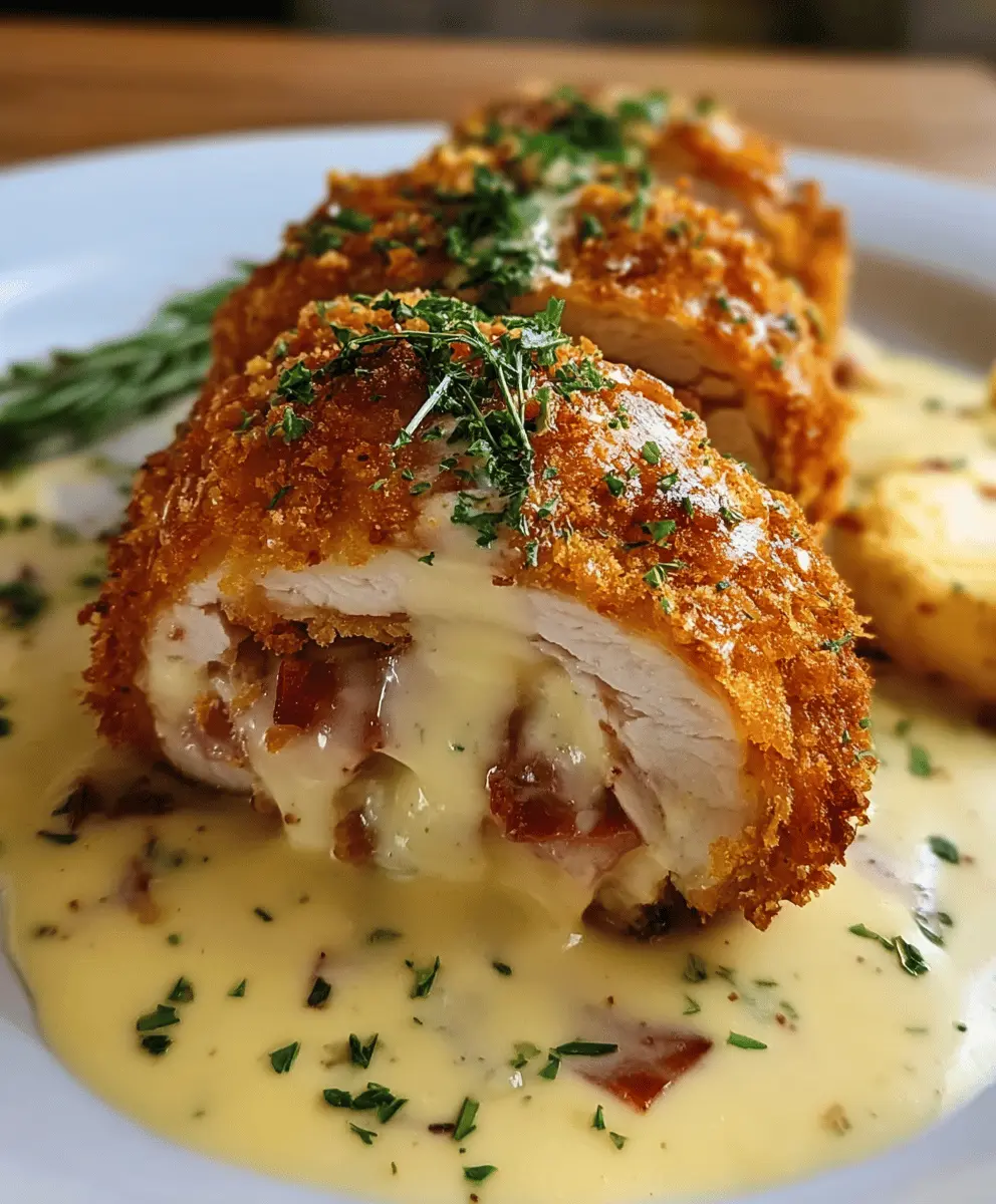 Easy Crispy Chicken Cordon Bleu with Creamy Dijon Sauce