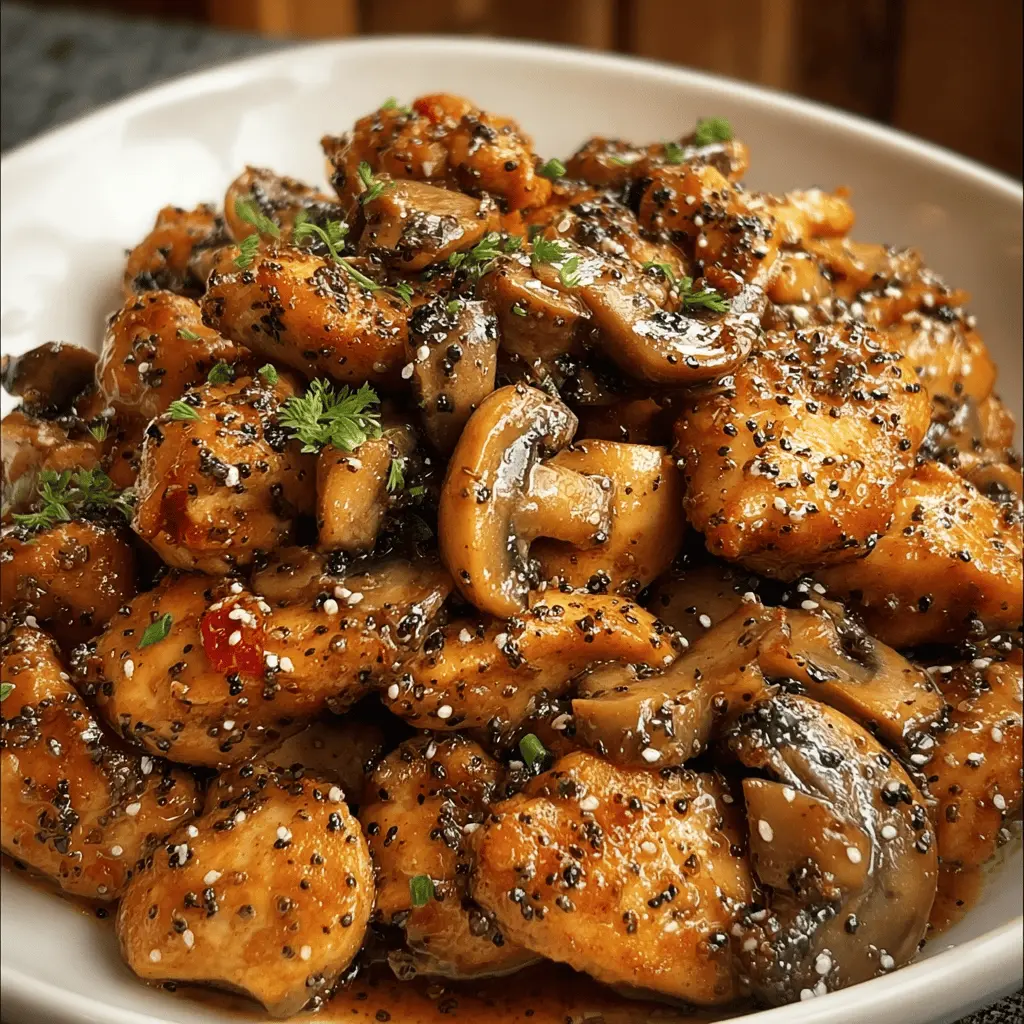 Easy Black Pepper Chicken with Mushrooms Recipe