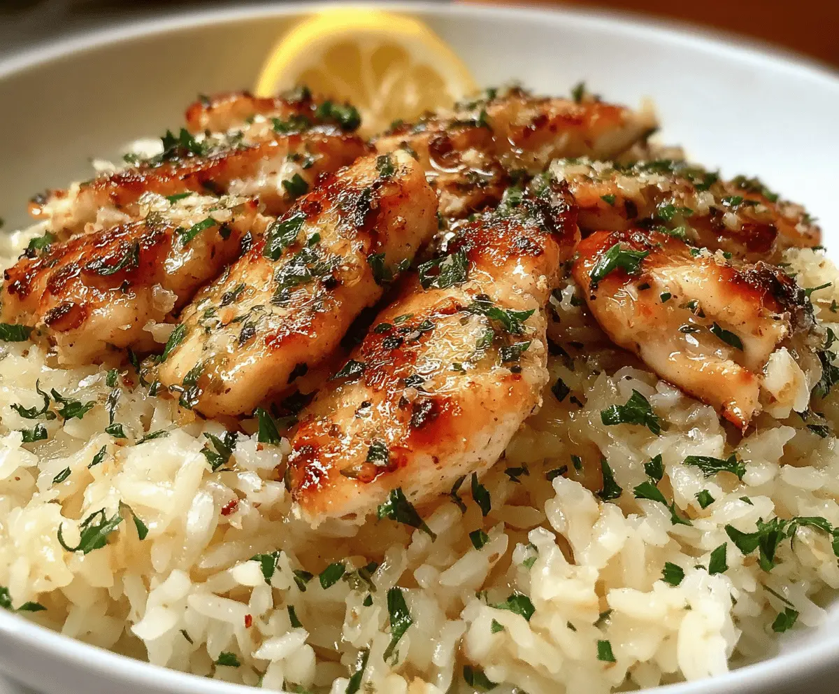 Easy Chicken Scampi with Creamy Garlic Parmesan Rice