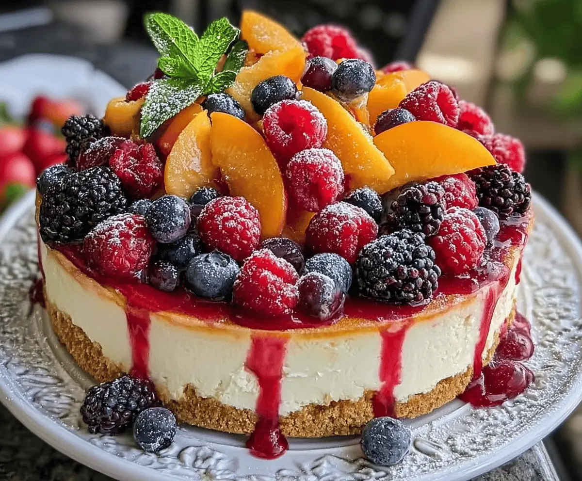 Refreshing Summer Berry and Peach Cheesecake Recipe
