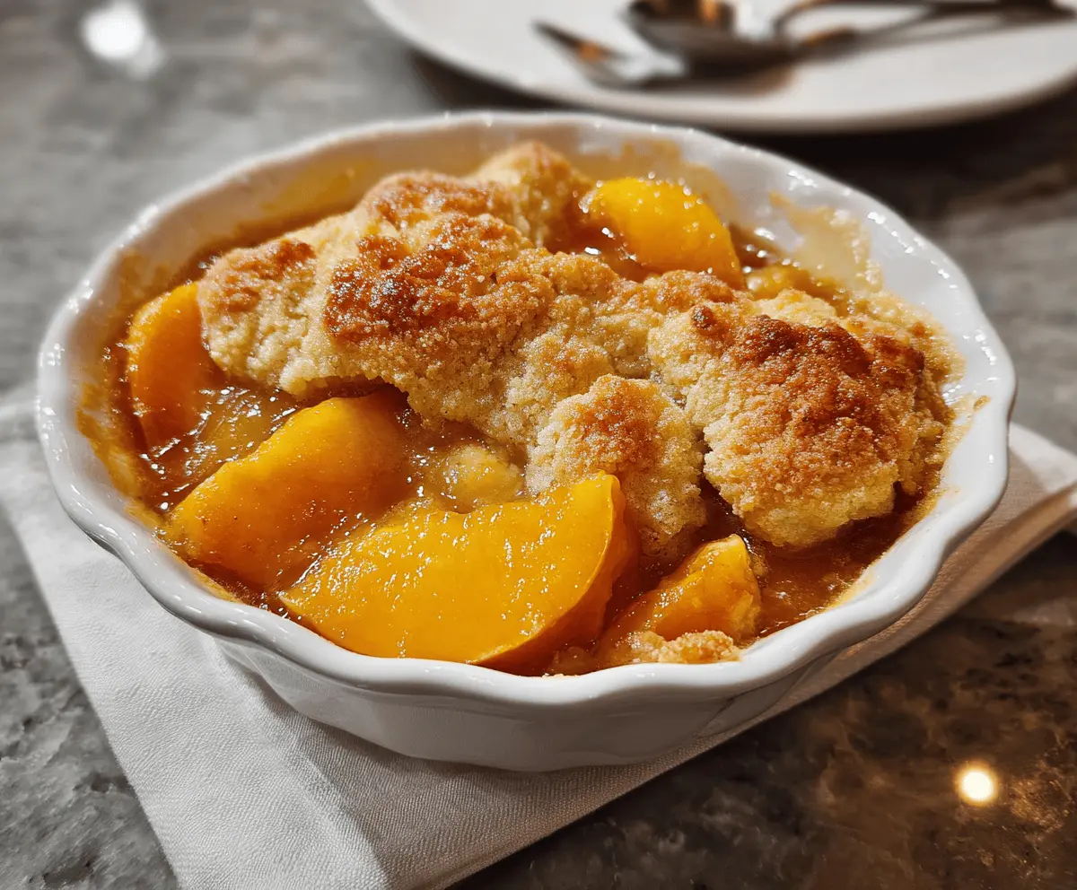 Easy Southern Peach Cobbler with Fresh Peaches