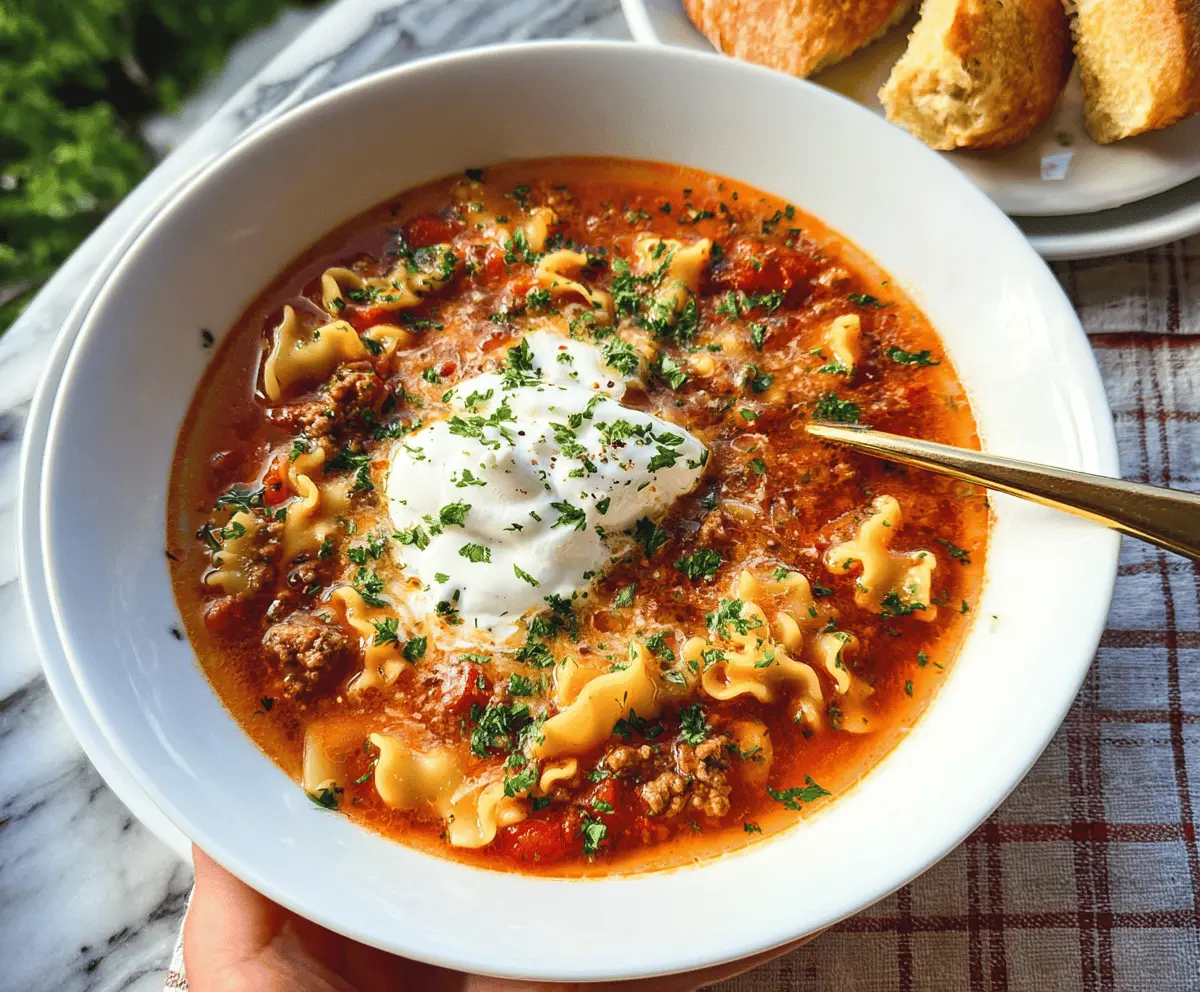 Easy Crockpot Lasagna Soup Recipe