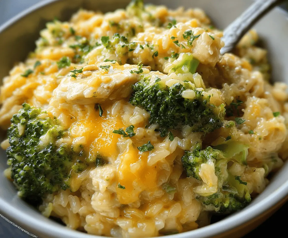 Easy Crockpot Cheesy Chicken Broccoli Rice