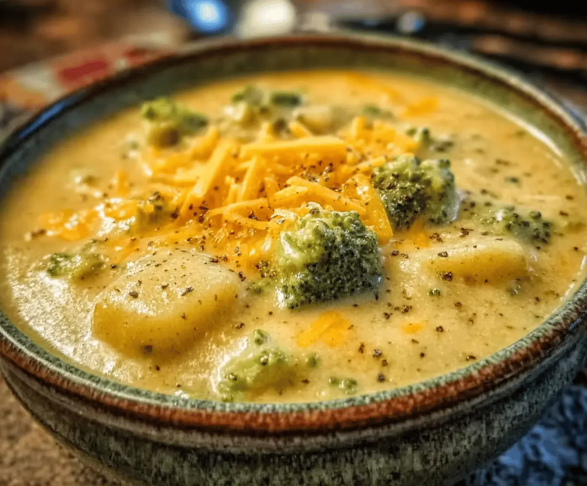 Easy Crock Pot Broccoli Cheddar Potato Soup