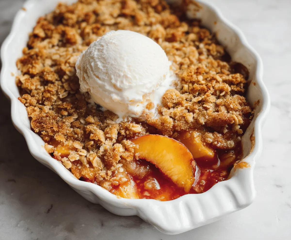 Easy Peach Crisp Recipe with Crunchy Topping
