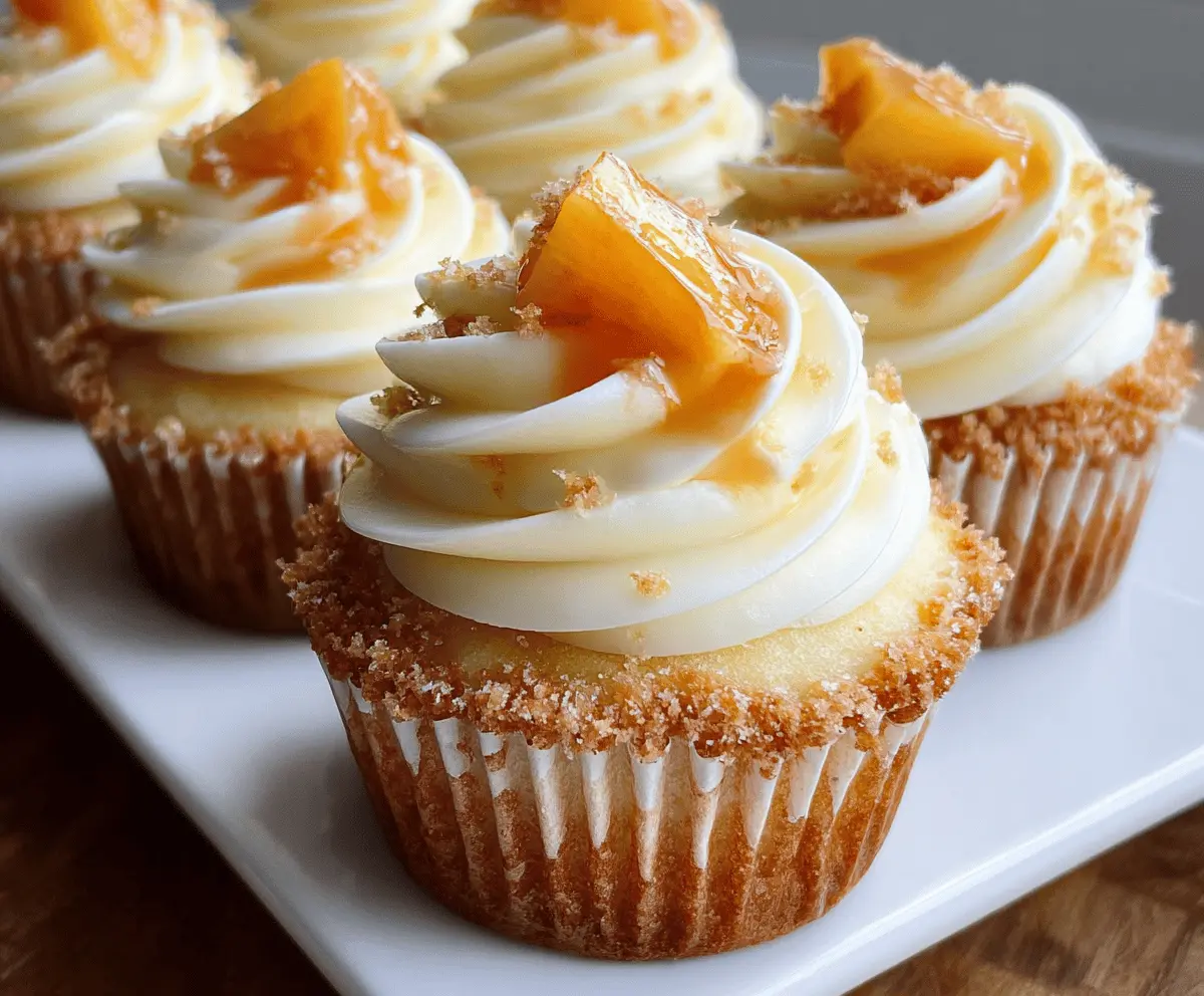 Creamy Peach and Honey Cheesecake Cupcakes