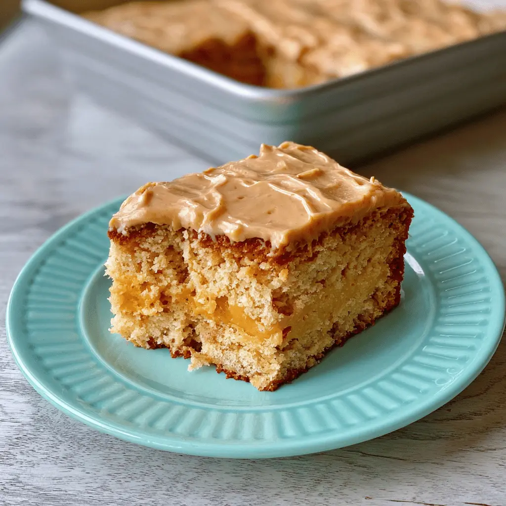 Moist Peach Cake With Brown Sugar Frosting