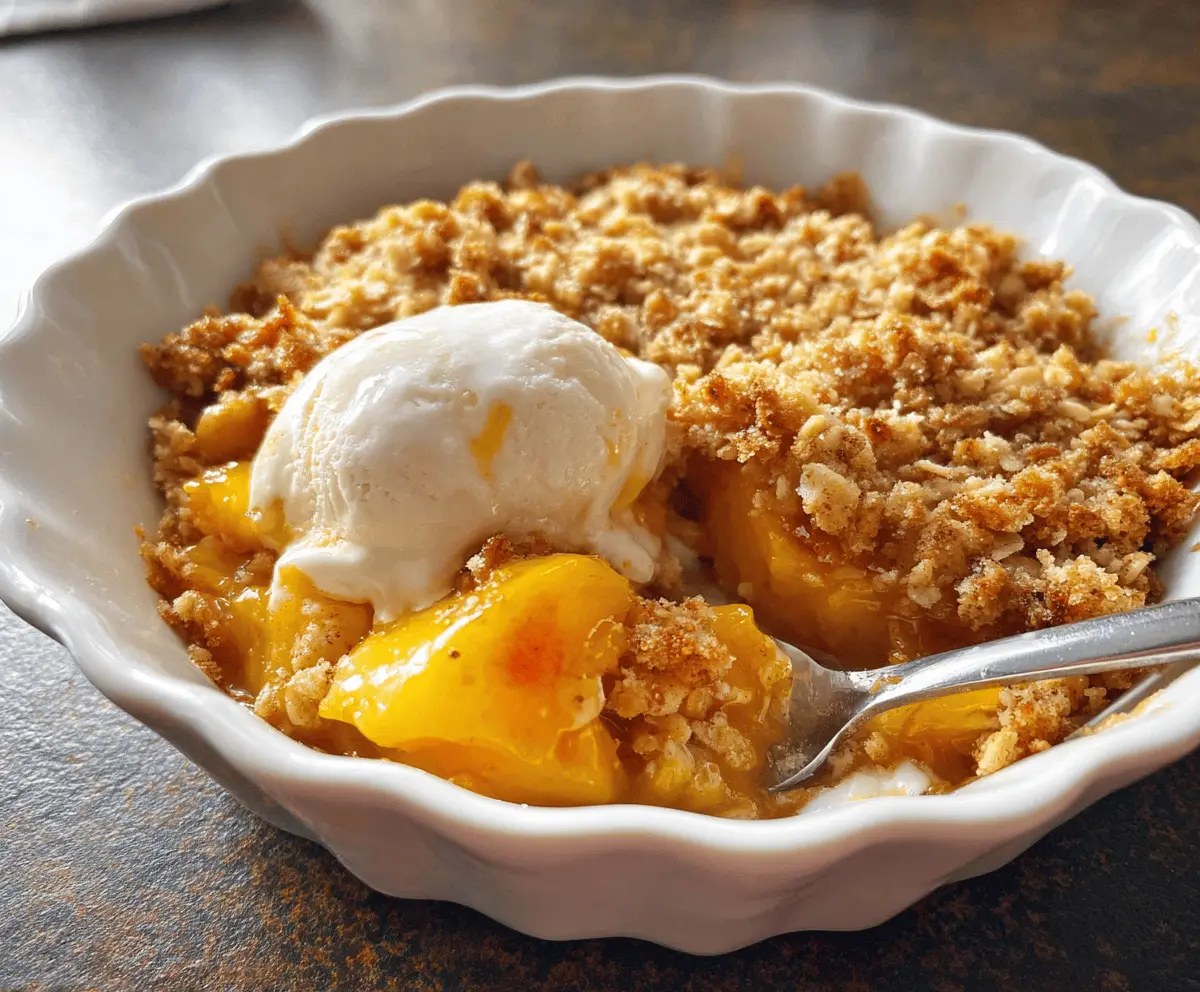 Easy Homemade Peach Crisp with Crunchy Topping