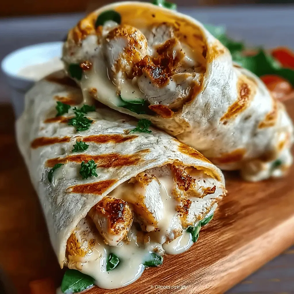 Easy Cheesy Garlic Chicken Wraps Recipe